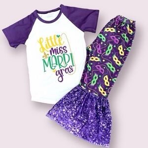 3T Little Miss Mardi Gras Boutique Outfit NEW